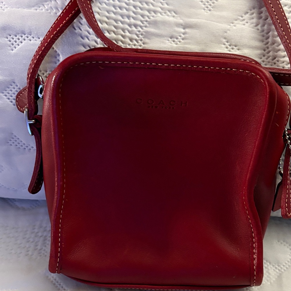 Coach Red Leather Crossbody Bag